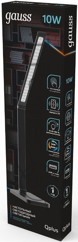 Светильник Gauss GT5012 настольный на подставке черный 10Вт