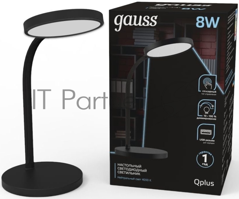 Светильник Gauss GT5032 настольный на подставке черный 8Вт