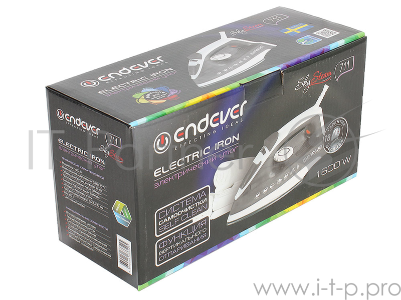 Утюг Endever Skysteam-711 1600Вт белый/серый