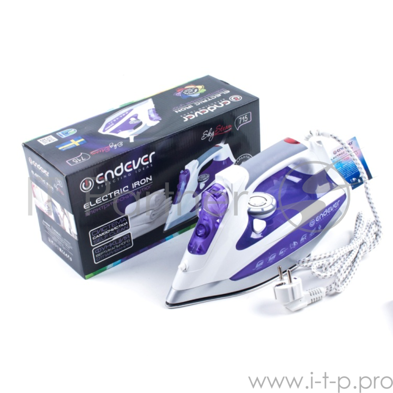 Утюг Endever Skysteam-715 2600Вт белый/фиолетовый