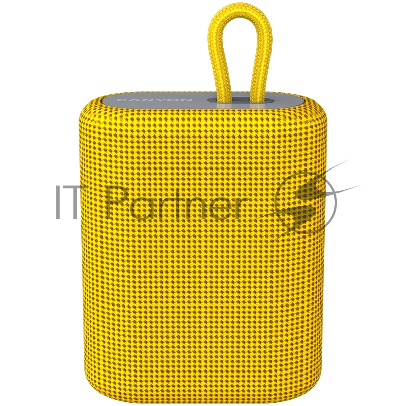 Портативная акустика CANYON BSP-4, Bluetooth Speaker, BT V5.0, BLUETRUM AB5365A, TF card support, Type-C USB port, 1200mAh polymer battery, Yellow, cable length 0.42m, 114*93*51mm, 0.29kg