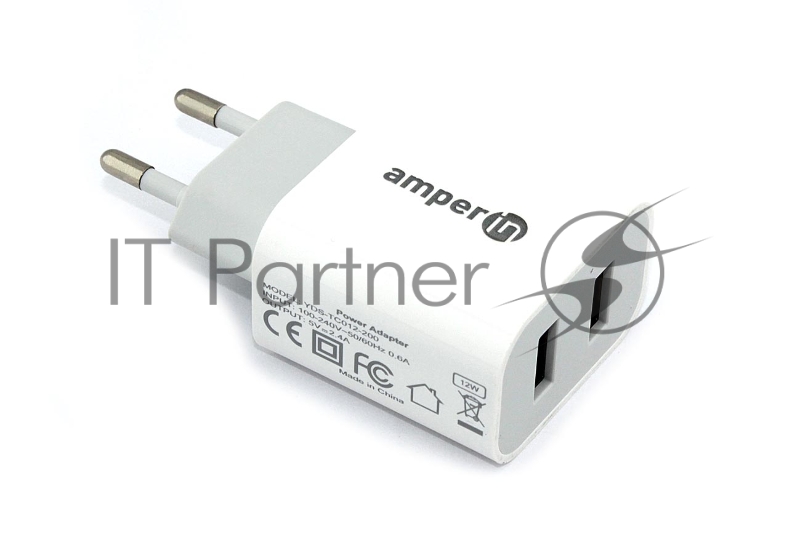 Блок питания (сетевой адаптер) Amperin 5V/2.4A 2USB (YDS-TC012-200)
