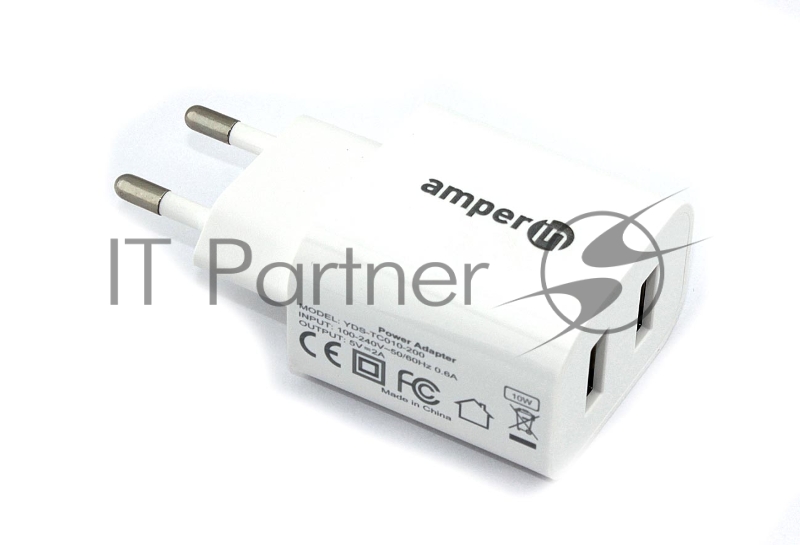 Блок питания (сетевой адаптер) Amperin 5V/2A 2USB (YDS-TC010-200)