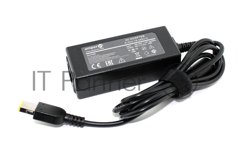 Блок питания (сетевой адаптер) Amperin AI-LN45 для ноутбуков Lenovo 20V 2.25A Rectangle 45W