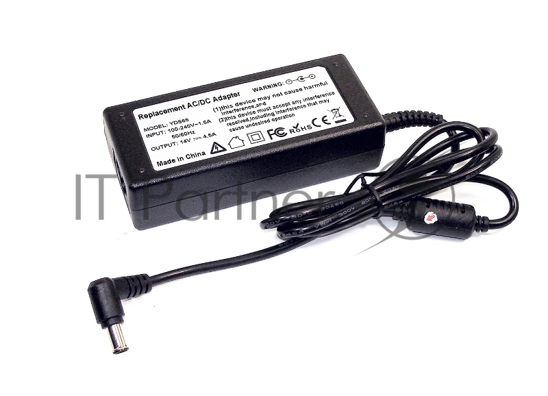 Блок питания для монитора и телевизора LCD 14V 4.5A 63W (6.5x4.4mm) OEM