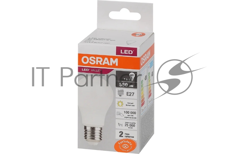 Лампа светодиодная LED Value LVCLA60 7SW/830 грушевидная матовая E27 230В 10х1 RU OSRAM 4058075577893