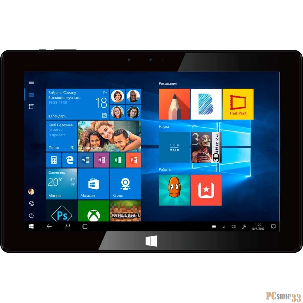 Планшет IRBIS TW102 10.1 2 IN 1 black color, Atom :Z3735F,10.1LCD 800*1280 IPS,2+32GB, USB-A, 0.3MP +2.0MP, 5000mha battery, CE charger, soft KB, Win 10Home