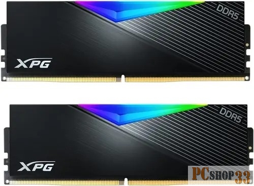 Модуль памяти ADATA DDR5 Общий объём памяти 32Гб Module capacity 16Гб Количество 2 7200 МГц Радиатор Множитель частоты шины 34 1.45 В RGB черный AX5U7200C3416G-DCLARBK