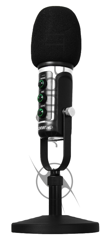 Микрофон проводной SunWind SW-SM500G 1.8м черный