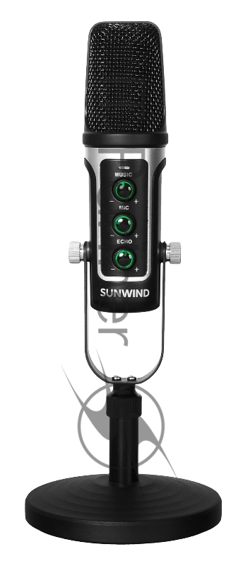Микрофон проводной SunWind SW-SM500G 1.8м черный