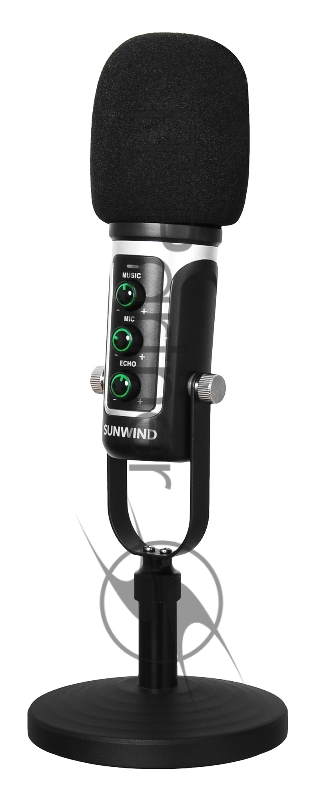 Микрофон проводной SunWind SW-SM500G 1.8м черный