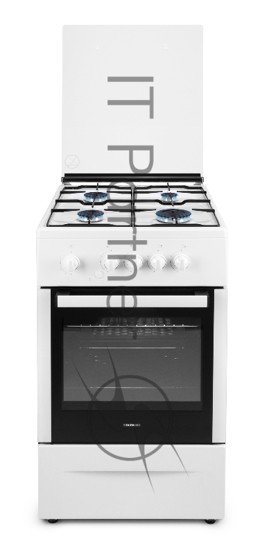 Плита Газовая Starwind GB007 белый (стеклянная крышка) реш.сталь