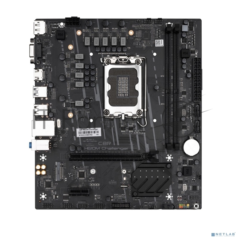 Материнская плата CBR H610M Challenger OEM {Socket 1700, 2*DDR4, mATX, VGA+HDMI+DP, 1*PCIEx16/1*PCIEx1/1*M.2, 3*SATA3, 4*USB2+2*USB3, Glan}