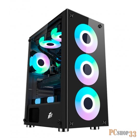 Корпус 1STPLAYER FIRE DANCING V7 / ATX, TG / 4x120mm LED fans inc. / V7-4F1