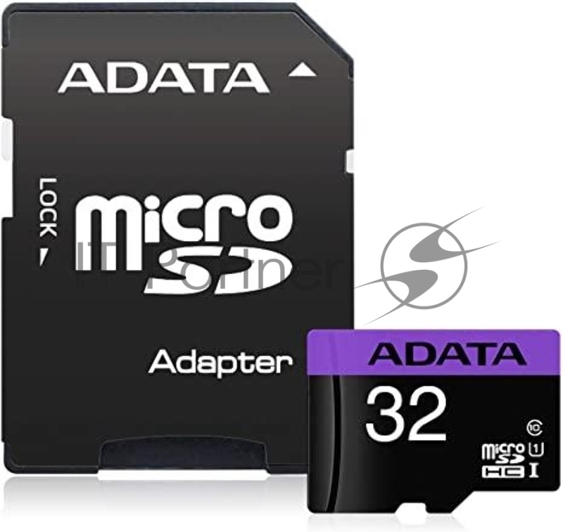 Флеш карта microSDHC 32GB ADATA UHS-1 CL10 (AUSDH32GUICL10-RA1) + SD adaptor