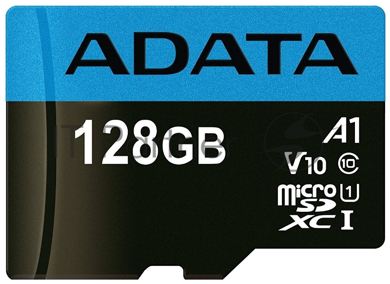 Флеш карта Micro SecureDigital 128Gb ADATA AUSDX128GUICL10A1-RA1 {MicroSDXC Class 10 UHS-I, SD adapter}