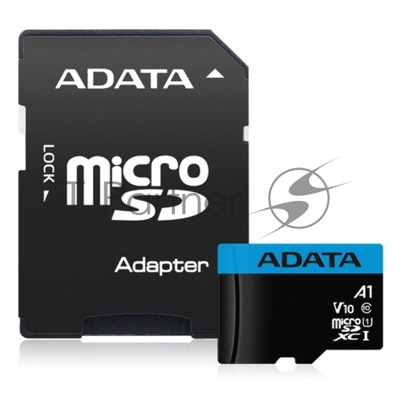 Флеш карта Micro SecureDigital 128Gb ADATA AUSDX128GUICL10A1-RA1 {MicroSDXC Class 10 UHS-I, SD adapter}