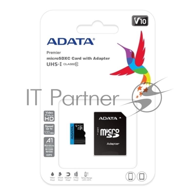 Флеш карта microSD 256GB ADATA microSDHC Class 10 UHS-I A1 100/25 MB/s (SD адаптер)
