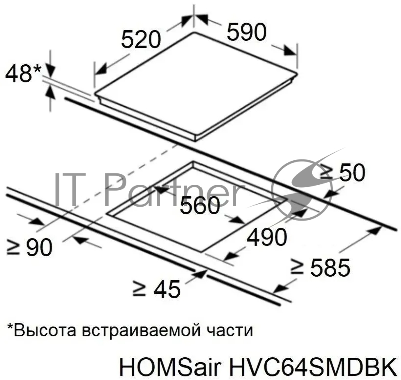 Электрическая варочная панель HOMSair HVС64SMDBK