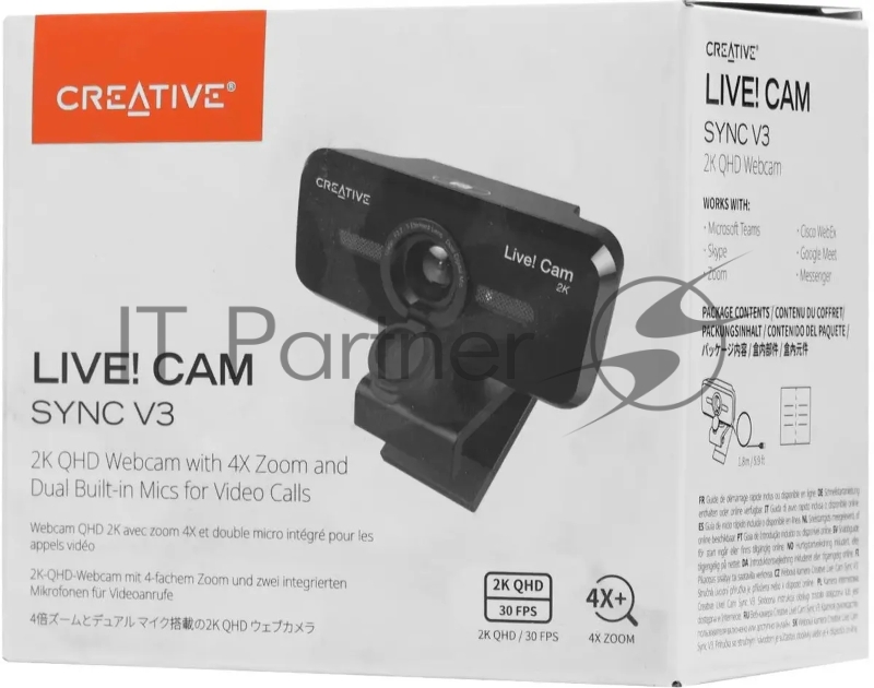 Камера Web Creative Live! Cam SYNC V3 черный 2Mpix (1920x1080) USB2.0 с микрофоном (73VF090000000)