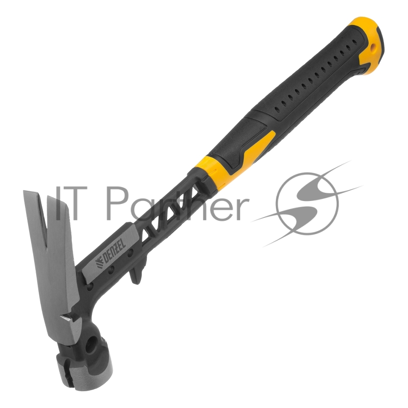 Молоток строительный, 450 г, цельнокованый,боек с магнитом, двухкомп. обрезин. рук-ка // Denzel