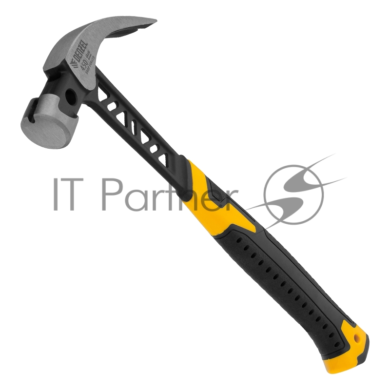 Молоток-гвоздодёр,450 г, цельнокованый,боек с магнитом, двухкомп. обрезин. рук-ка // Denzel