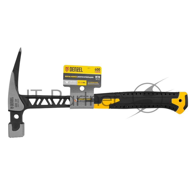 Молоток кровельщика, 600 г, цельнокованый, боек с магнитом, двухкомп. обрезин. рук-ка // Denzel