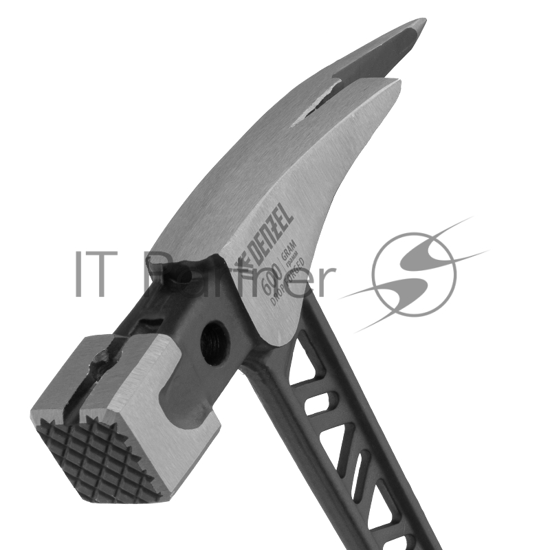 Молоток кровельщика, 600 г, цельнокованый, боек с магнитом, двухкомп. обрезин. рук-ка // Denzel