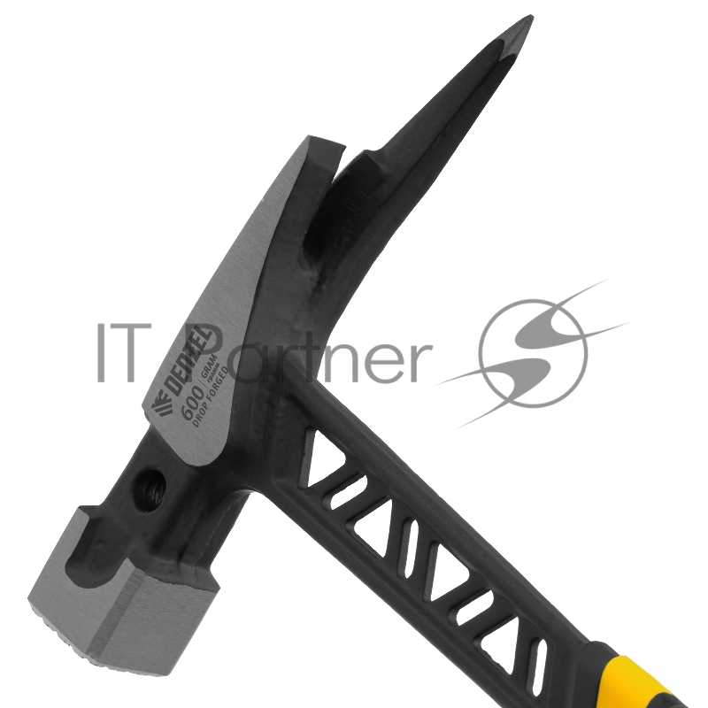 Молоток кровельщика, 600 г, цельнокованый, боек с магнитом, двухкомп. обрезин. рук-ка // Denzel