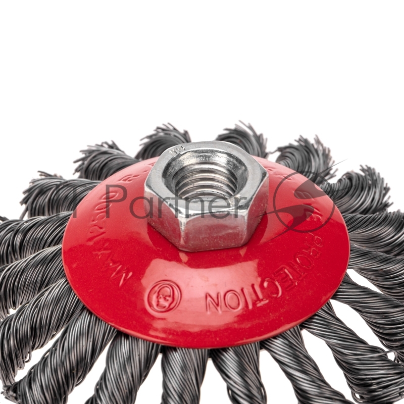 Щетка коническая для УШМ плетеные пучки стальной проволоки 100 М14 Kranz