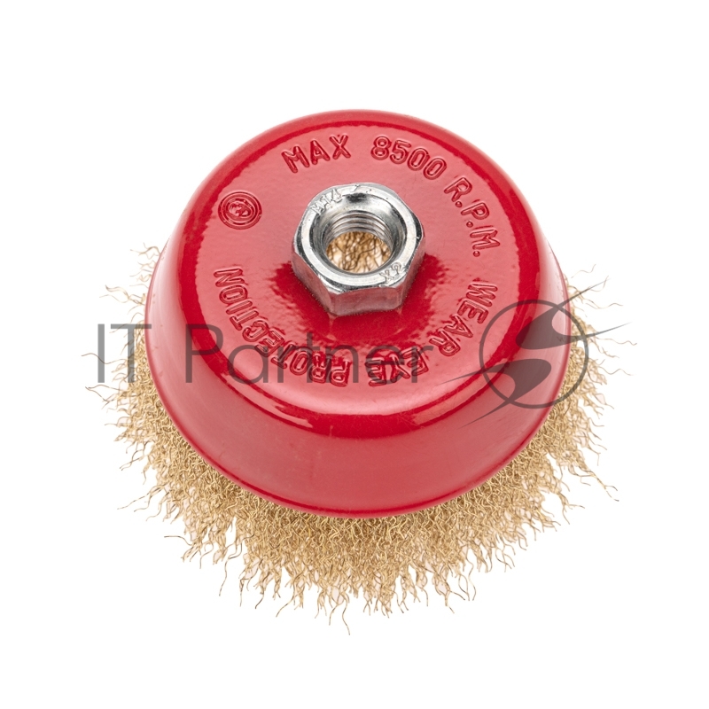 Щетка чашечная для УШМ латунированная проволока 100 мм М14 Kranz