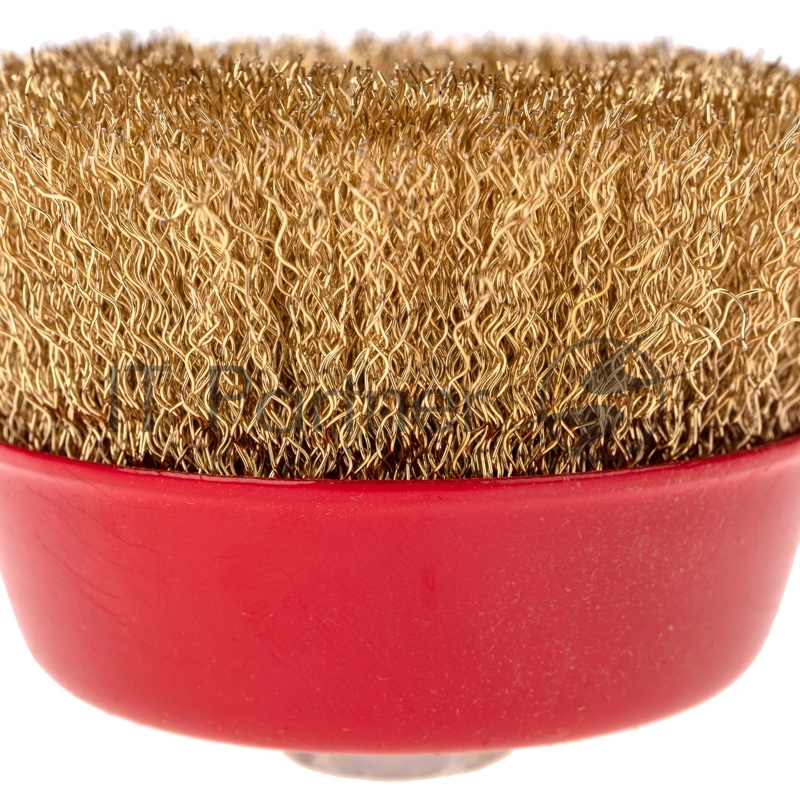 Щетка чашечная для УШМ латунированная проволока 100 мм М14 Kranz