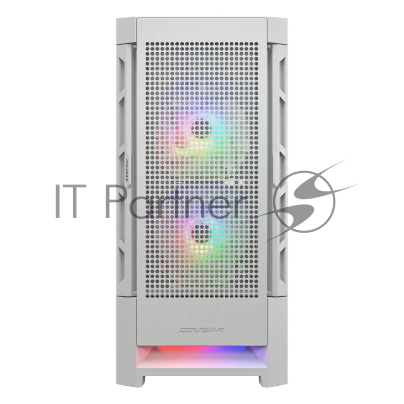 Корпус Cougar Airface RGB White, 2х140мм + 1x120mm ARGB Fan, ARGB Fan Hub, без БП, белый, ATX