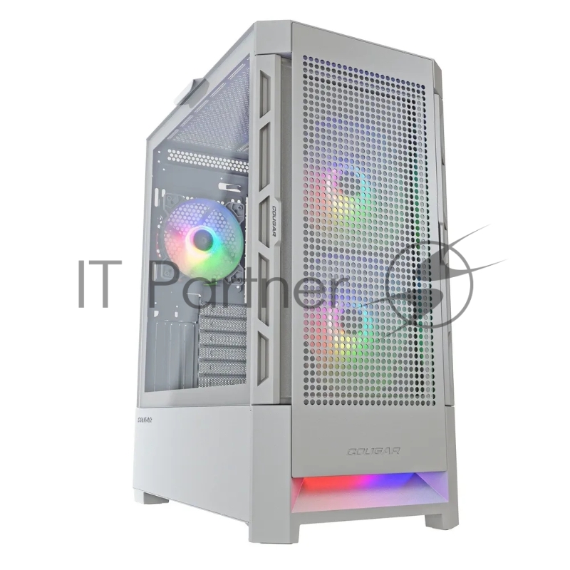Корпус Cougar Airface RGB White, 2х140мм + 1x120mm ARGB Fan, ARGB Fan Hub, без БП, белый, ATX