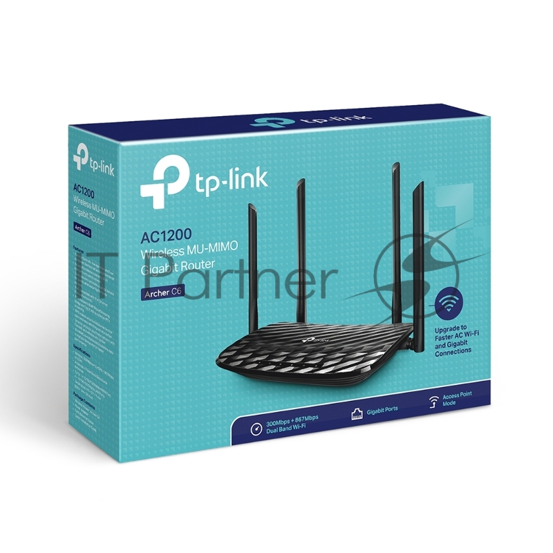 Маршрутизатор TP-LINK Archer C6 AC1200 MU-MIMO Wi-Fi гигабитный роутер