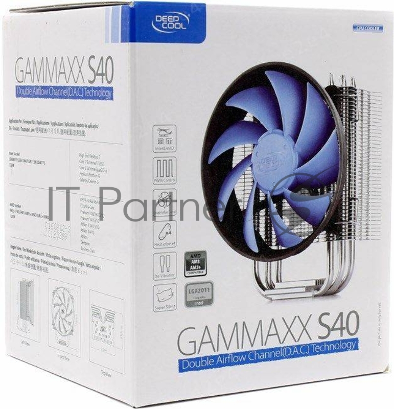 Кулер DeepCool GAMMAXX S40 Intel 2011/1366/1155/1156/1150775, AMD FM1/AM3/AM2+/AM2, TDP 130W