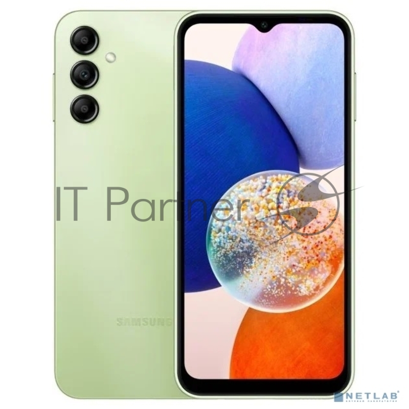 Смартфон Samsung SM-A145 Galaxy A14 128Gb 4Gb светло-зеленый моноблок 3G 4G 2Sim 6.6 1080x2408 Android 13 50Mpix 802.11 a/b/g/n/ac NFC GPS GSM900/1800 GSM1900 microSD max1024Gb