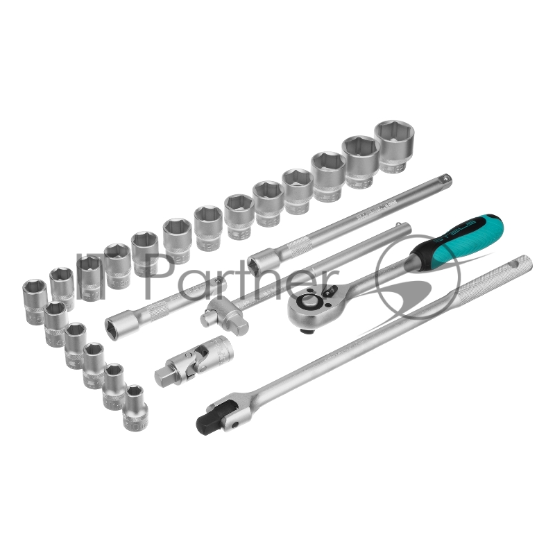 Набор торцевых головок с трещоткой 1/2, 24 предмета// Stels