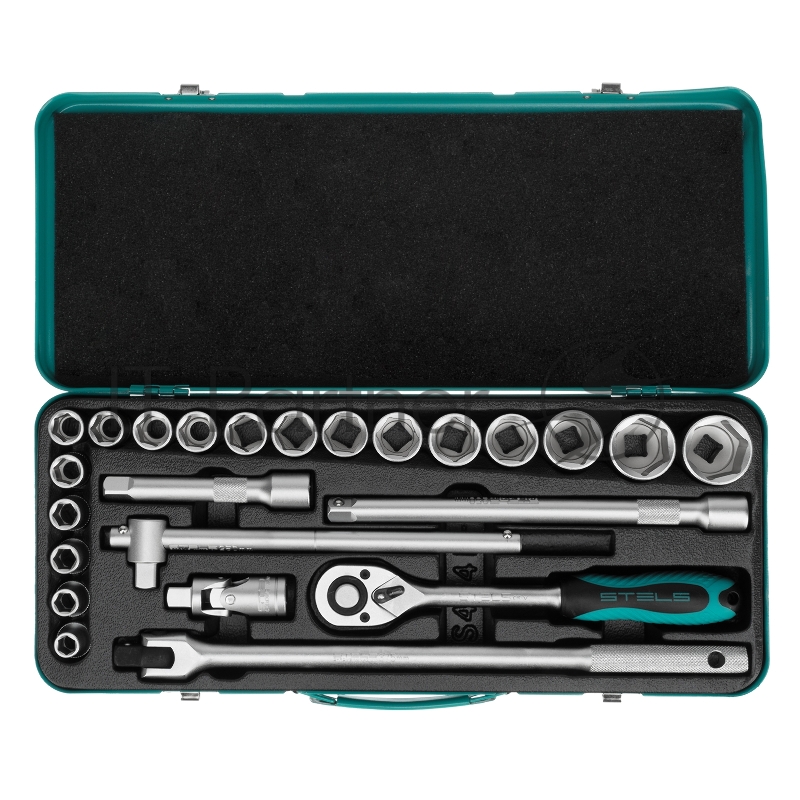 Набор торцевых головок с трещоткой 1/2, 24 предмета// Stels