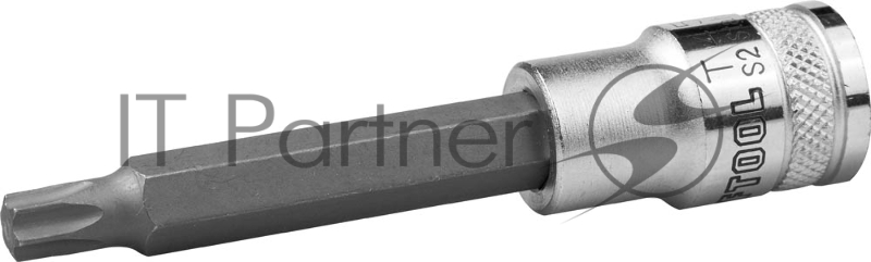 Торцовая бита-головка KRAFTOOL INDUSTRIE QUALITAT, удлиненная, материал S2, TORX, сатинированная, 1/2, Т50