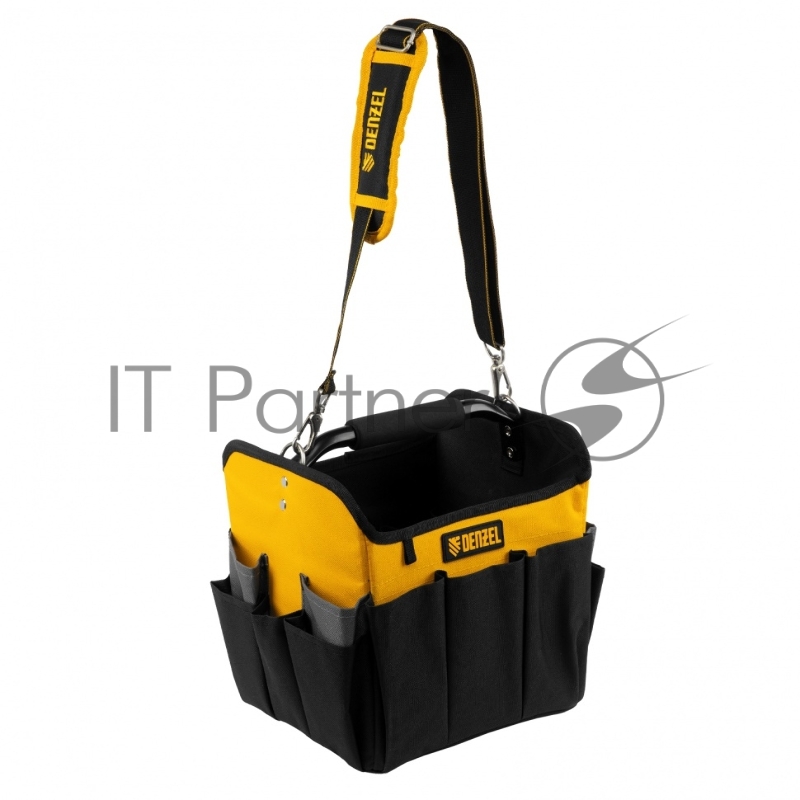 Переноска для инструмента, 260х240х300 мм, 22 кармана, наплечный ремень// Denzel