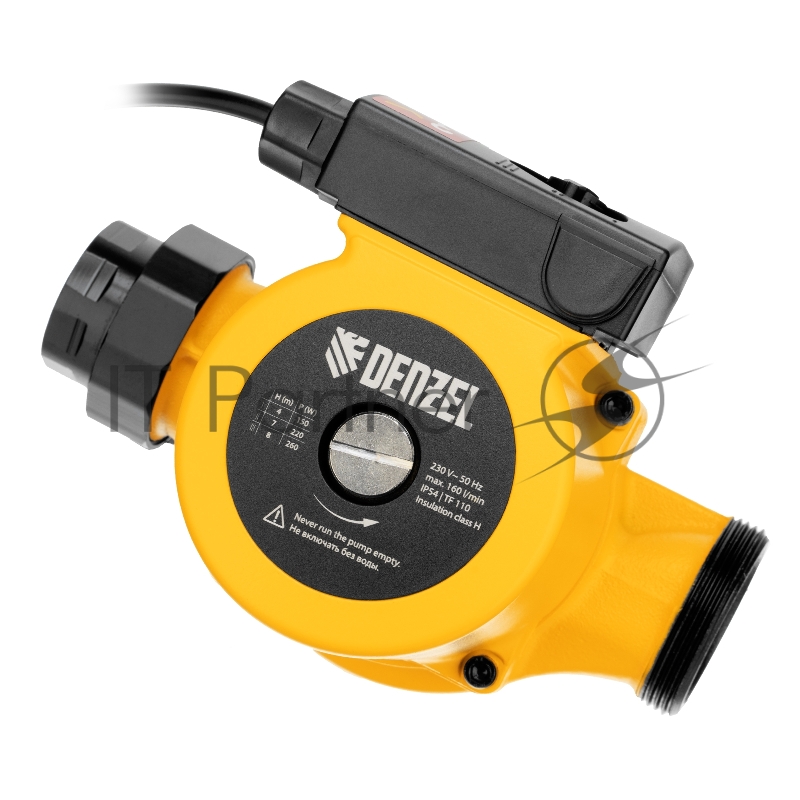 Циркуляционный насос CP32-8, напор 8 м, 160 л/мин, 1 м кабель, монт. длина 180 мм// Denzel