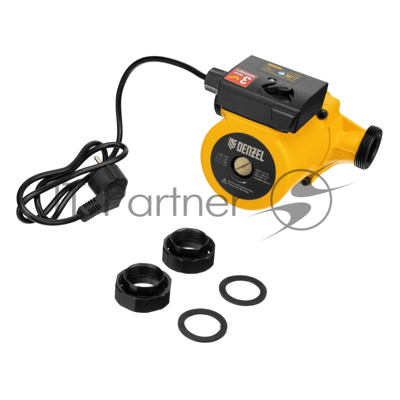 Циркуляционный насос CP25-8, напор 8 м, 130 л/мин, 1 м кабель, монт. длина 180 мм// Denzel