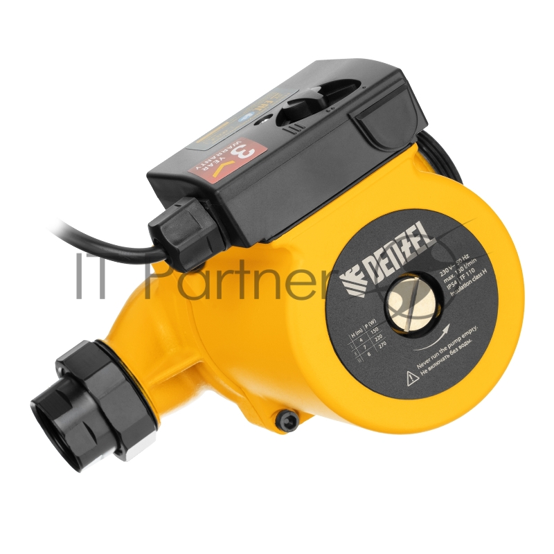 Циркуляционный насос CP25-8, напор 8 м, 130 л/мин, 1 м кабель, монт. длина 180 мм// Denzel