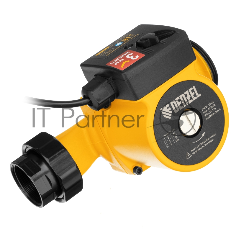 Циркуляционный насос CP32-6, напор 6 м, 70 л/мин, 1 м кабель, монт. длина 180 мм// Denzel
