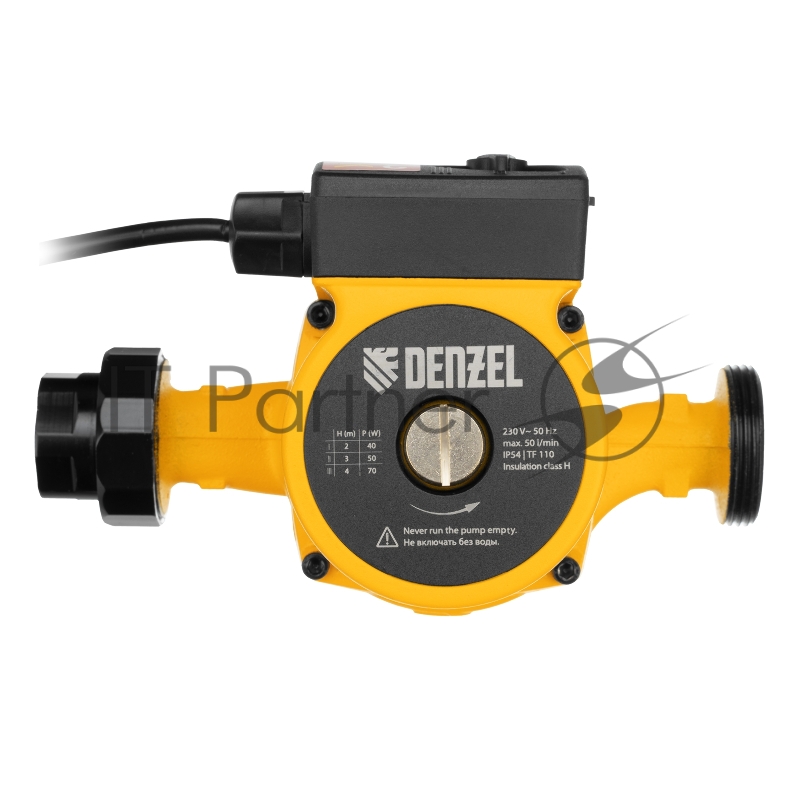 Циркуляционный насос CP25-4, напор 4 м, 50 л/мин, 1 м кабель, монт. длина 180 мм// Denzel