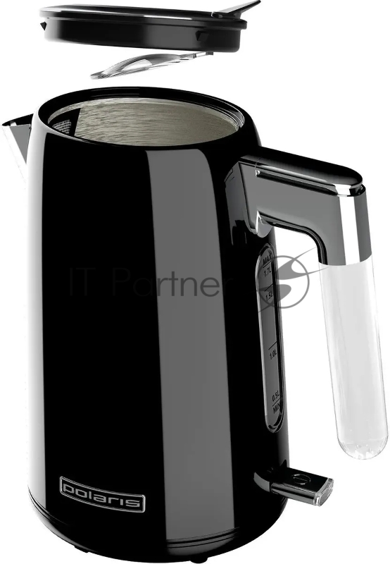 Чайник электрический Polaris PWK 1746CA Water Way Pro 1.7л. 2200Вт черный (корпус: нержавеющая сталь)