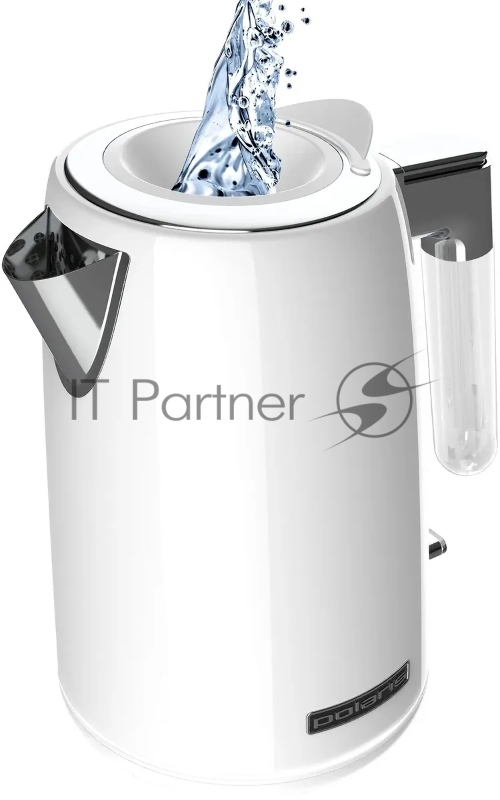 Чайник электрический Polaris PWK 1746CA Water Way Pro 1.7л. 2200Вт белый (корпус: нержавеющая сталь)