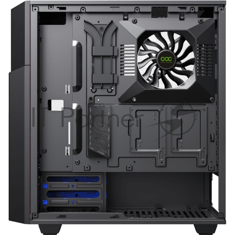 Компьютерный корпус, без блока питания ATX Gamemax Contac COC BG ATX case, black/grey, w/o PSU, w/2xUSB3.0, w/1x14cm ARGB front fan(GMX-FN14-Rainbow-C9), w/1x12cm ARGB rear fan(GMX-FN12-