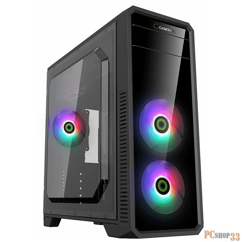 Компьютерный корпус, без блока питания ATX Gamemax G561-FRGB ATX case, black, w/o PSU, w/1xUSB3.0+2xUSB2.0, w/2x12cm FRGB(fixed 4 colors) front fan (GMX-AF12X), w/1x12cm FRGB(fixed 4 colors)